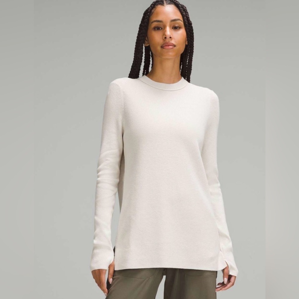 Lululemon Take It All In Cotton-Blend Sweater | White Opal | Size XS